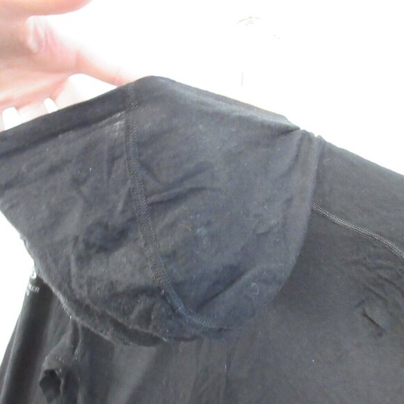 Icebreaker Merino Bodyfit 200 Hoodie Women M Black Quarter Zip Long Sleeve 224 - Picture 9 of 14